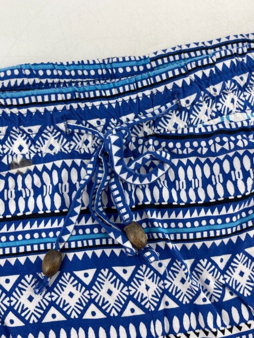 Old Navy Blue White Pattern Pull On Paper Bag Drawstring Waist Shorts Size XXL - Picture 5 of 13